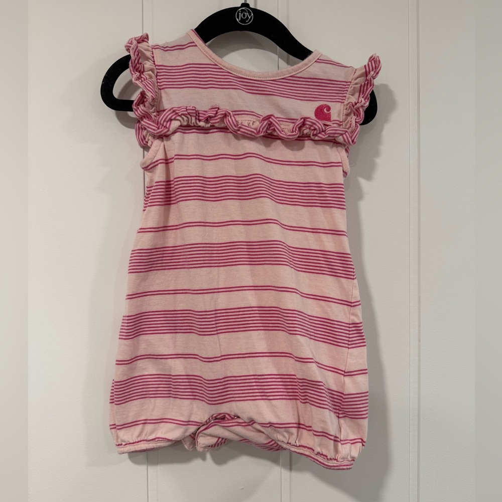 Carhartt Pink and White Striped Romper